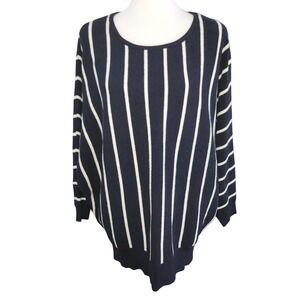 Philosophy Woman Black & White‎ Stripe Oversized Knit Sweater Plus Size 3X